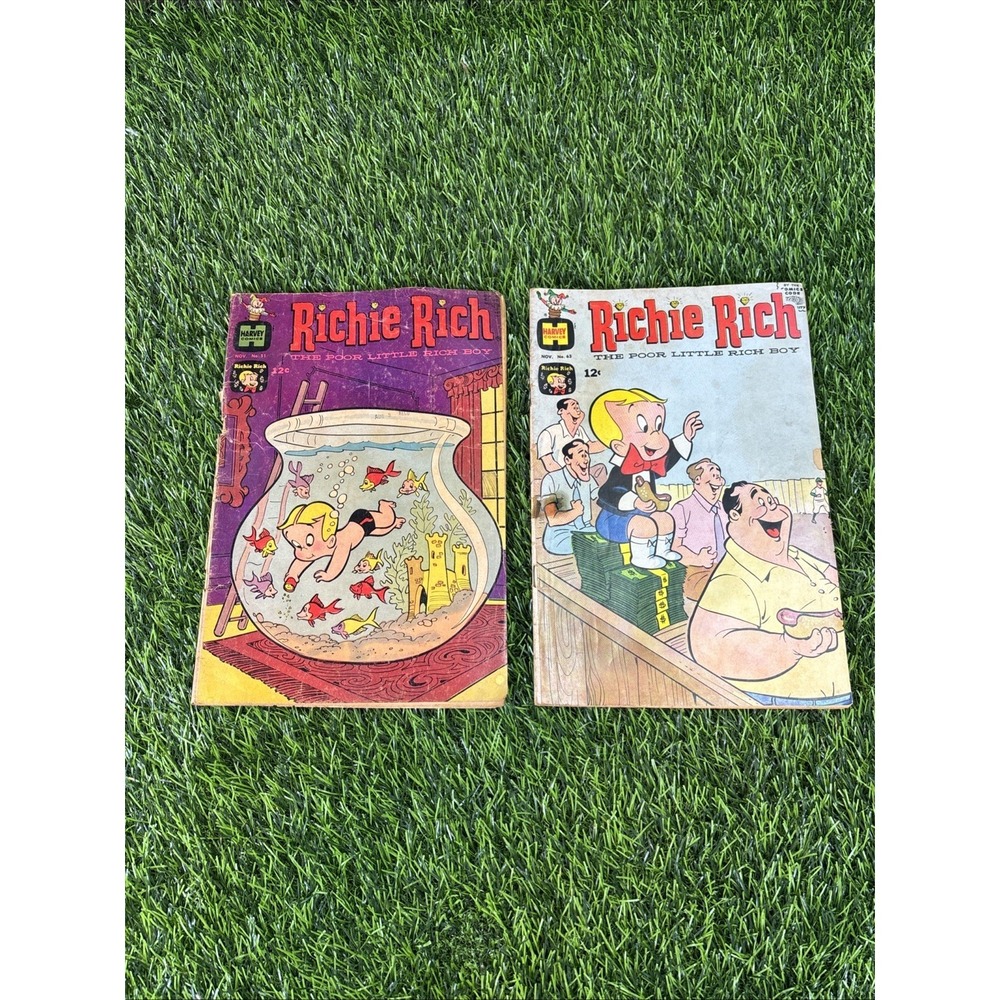 Lot‎ of 2 Vintage Harvey Comics Richie Rich Nov #51 & #63 Complete Fair/Good